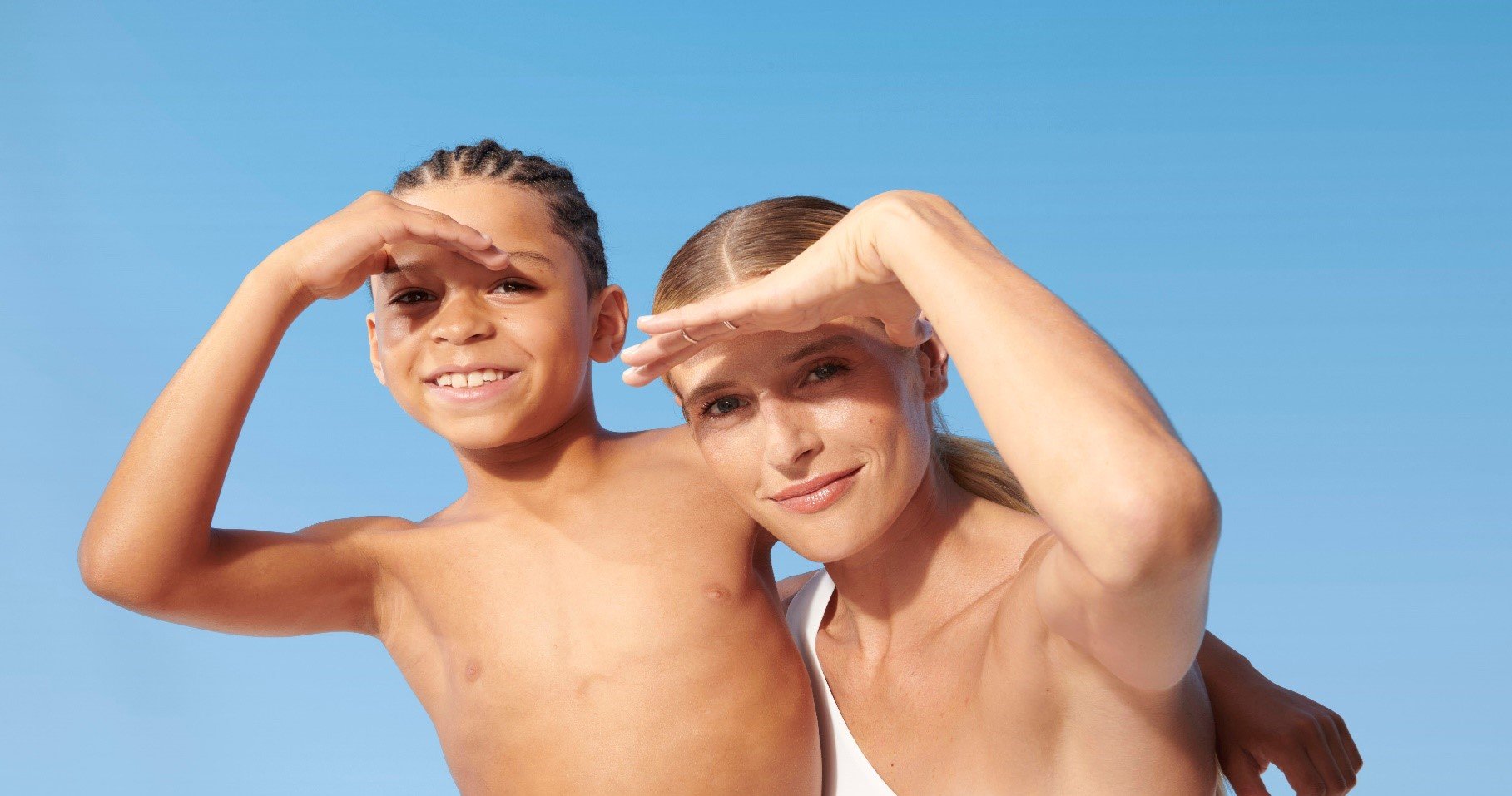 Mom and child in the sun