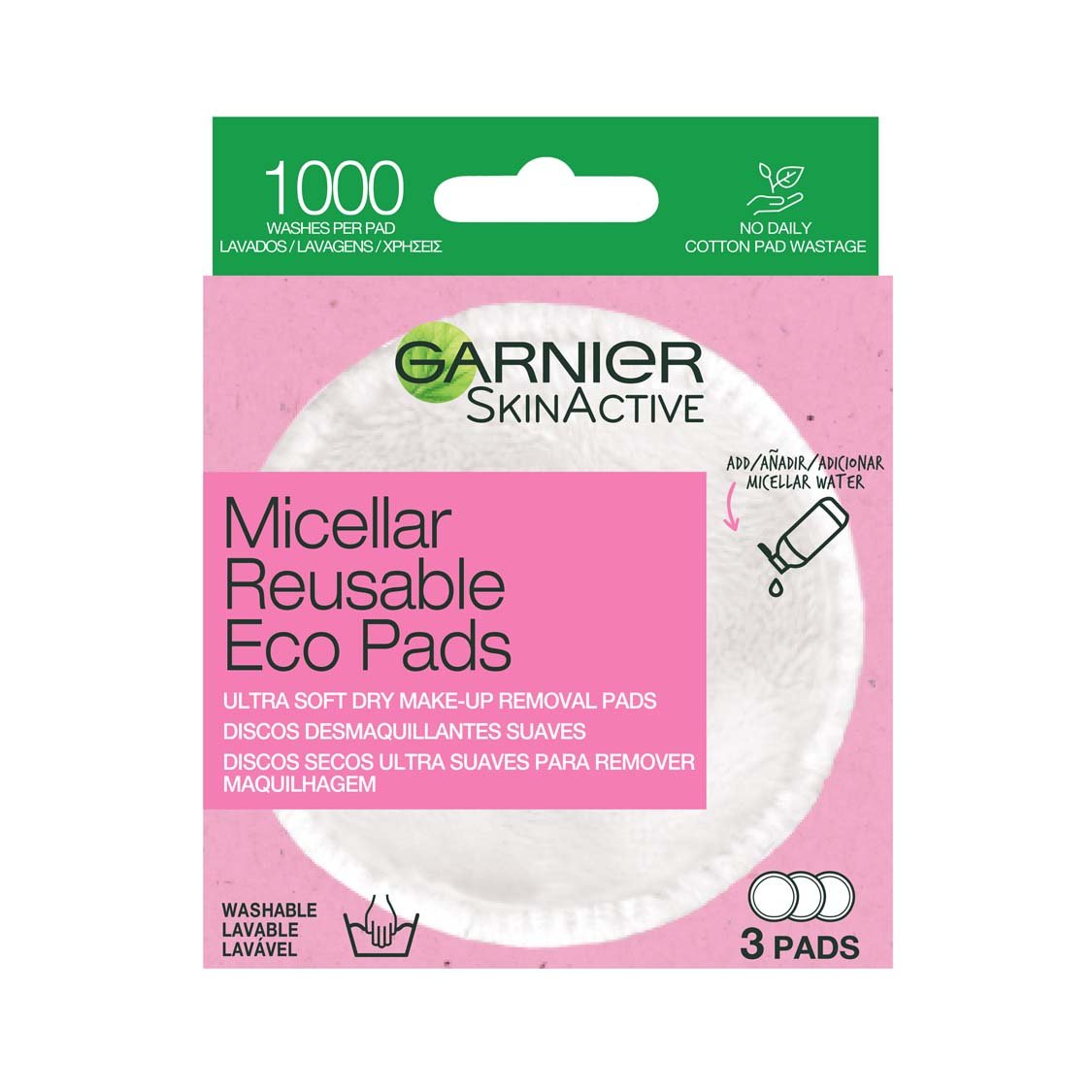 SkinActive Micellar Reusable Eco Pads 